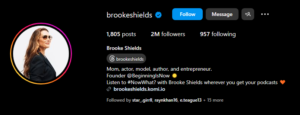Brooke Shields social media insta
