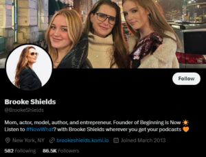 Brooke Shields social media twitter