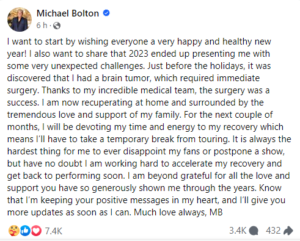 Michael Bolton facebook post 